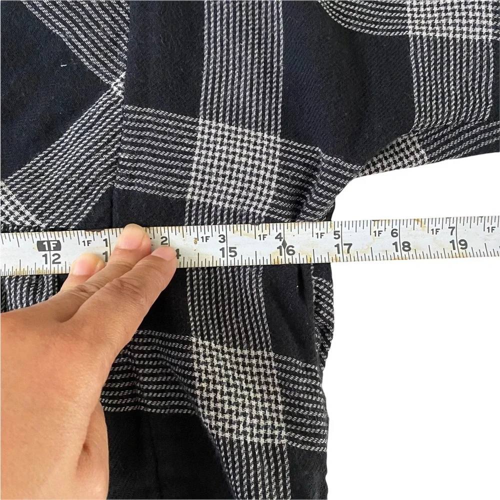 Madewell Boheme Popover Top Hayden Plaid Black White Size XXS - Picture 8 of 9